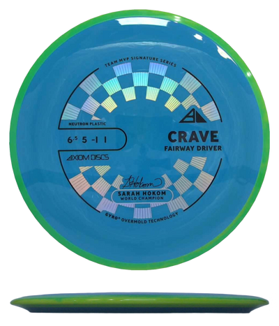 Axiom Crave - Neutron / 167g - Blue Swirl w/ Lemon Lime Rim (Black/Chrome) - Skyline Disc Golf