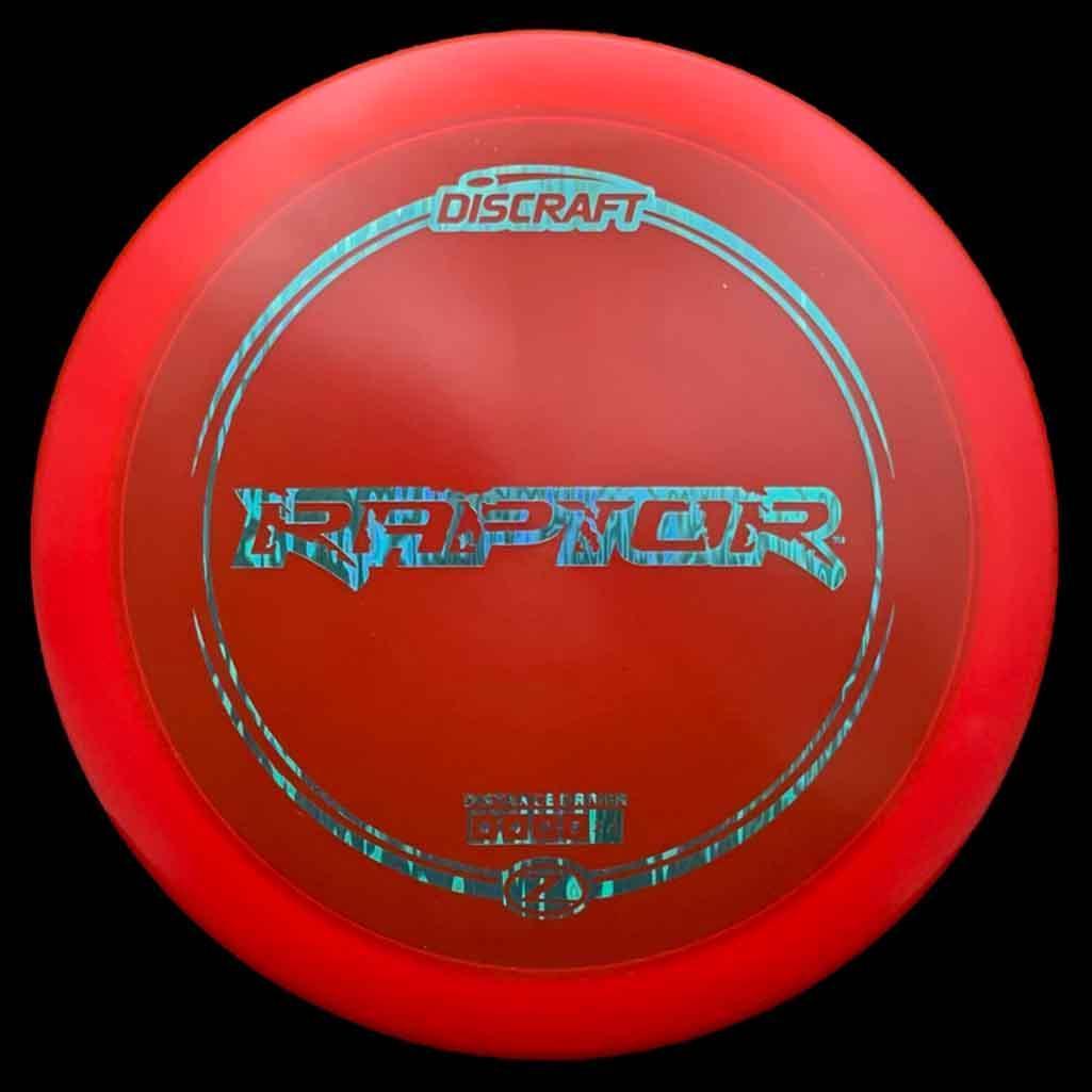 173 - 74g - Red (Blue Waves) Z Line Discraft Raptor - Skyline Disc Golf