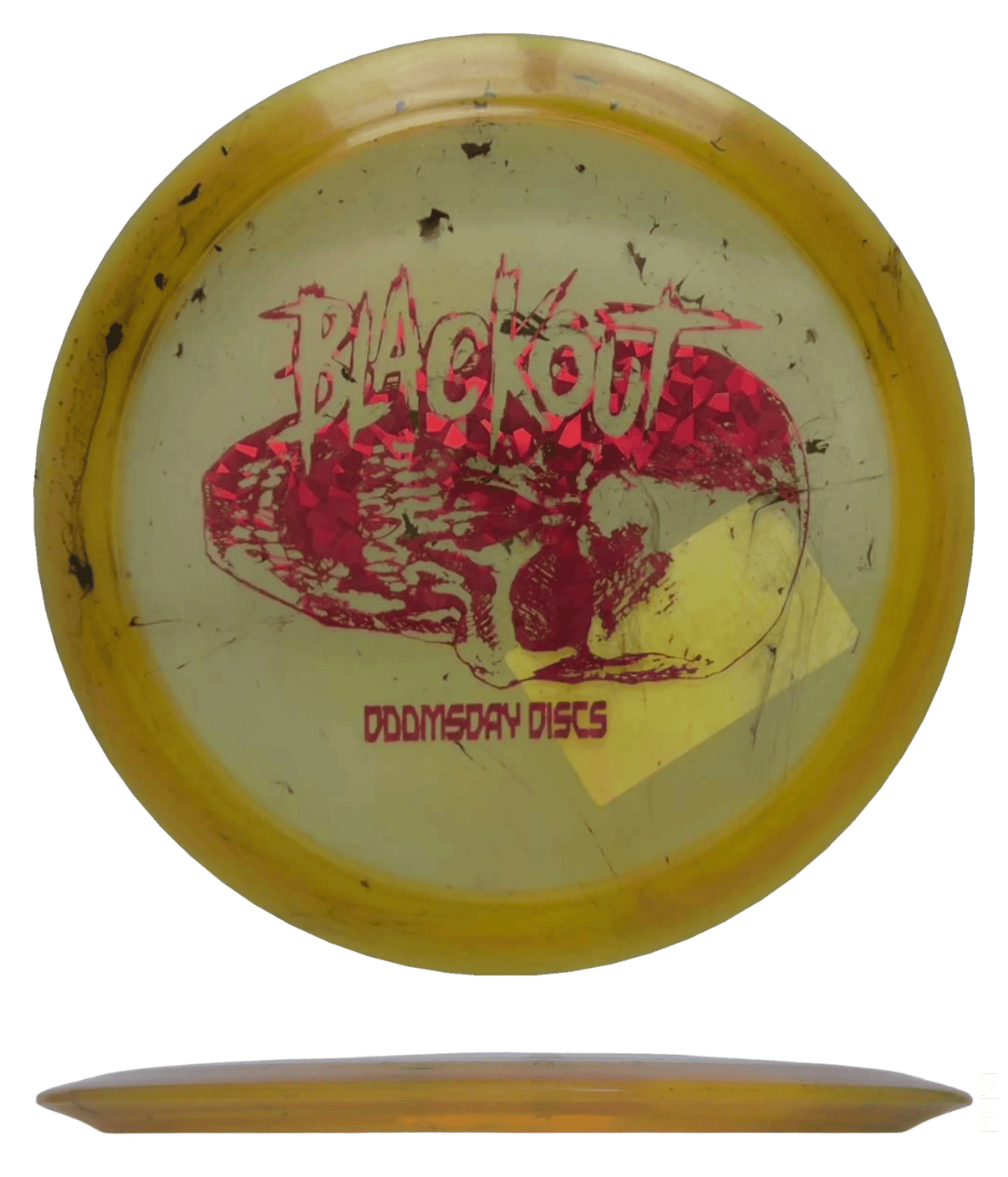 174g - Auburn (Red Shatter) Biohazard Doomsday Discs Blackout - Skyline Disc Golf