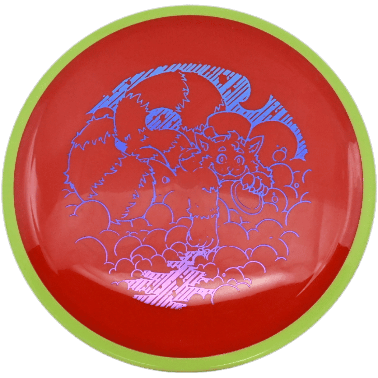 Axiom Crave Axiom Crave - Neutron / 174g - Red w/ Yellow Rim (Blue/Magenta Foil - Skooba's Art Edition) - Skyline Disc Golf