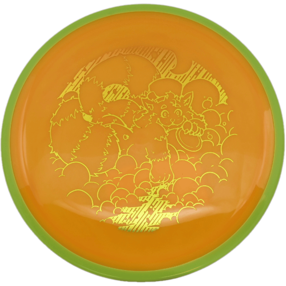 Axiom Crave Axiom Crave - Neutron / 174g - Tang w/ Chartreuse Rim (Yellow Foil - Skooba's Art Edition) - Skyline Disc Golf