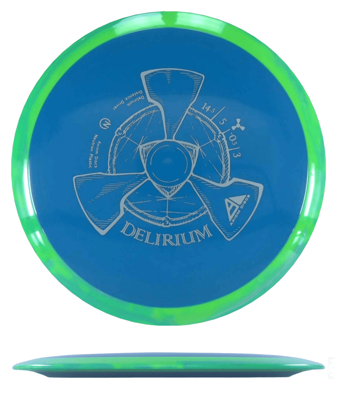 Axiom Delirium - Neutron / 173g - Blue Green-ish w/ Lemon Lime Marble Rim (Gray)