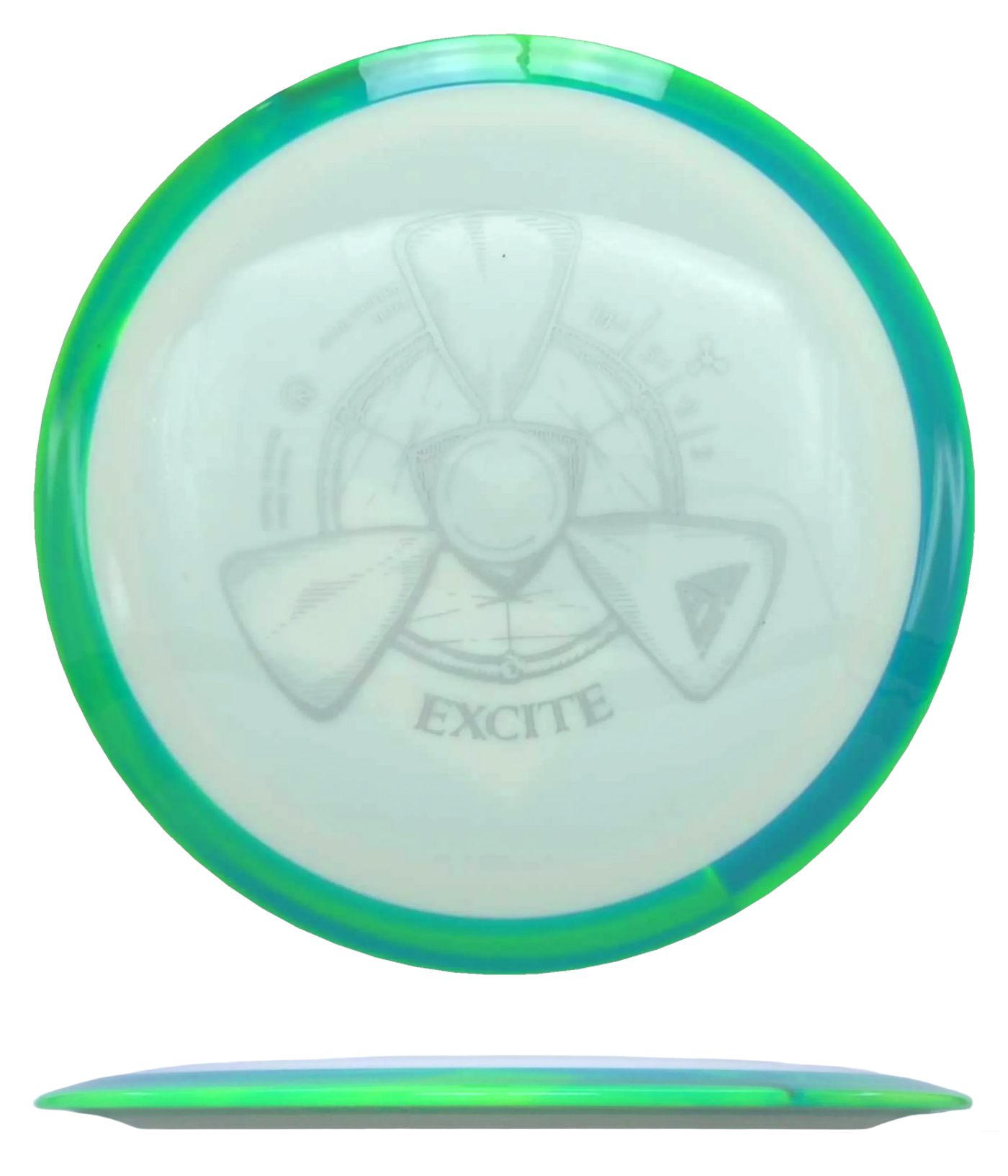 Axiom Excite - Neutron / 173g - Whjite w/ Blue/Green Marble Rim (Silver)