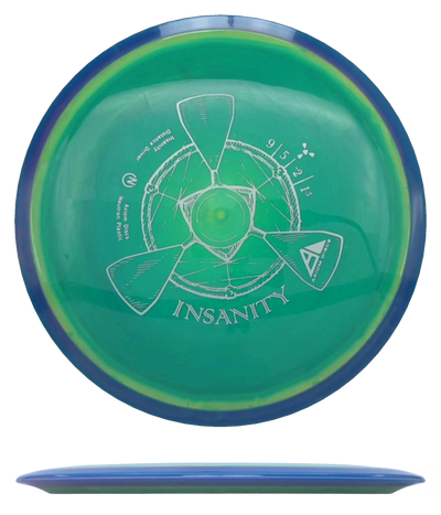 Axiom Insanity - Neutron / 171g - 7-Up Swirl w/ Blue/Pink Marble Rim (Silver)