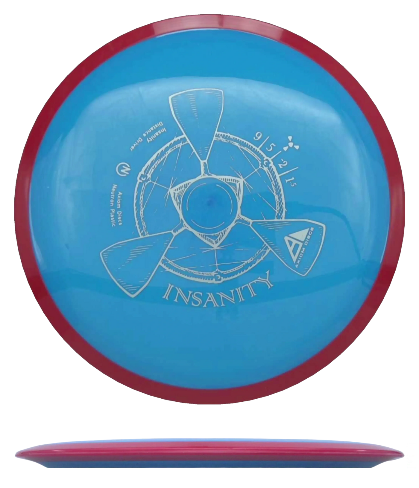 Axiom Insanity - Neutron / 172g - Sky Blue w/ Red Rim (Silver)