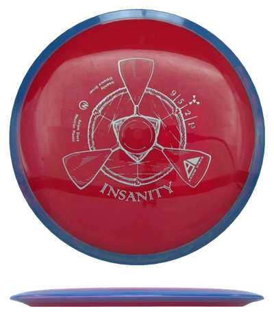 Axiom Insanity - Neutron / 172g - Red w/ Blue/Pink Marble Rim (Silver)
