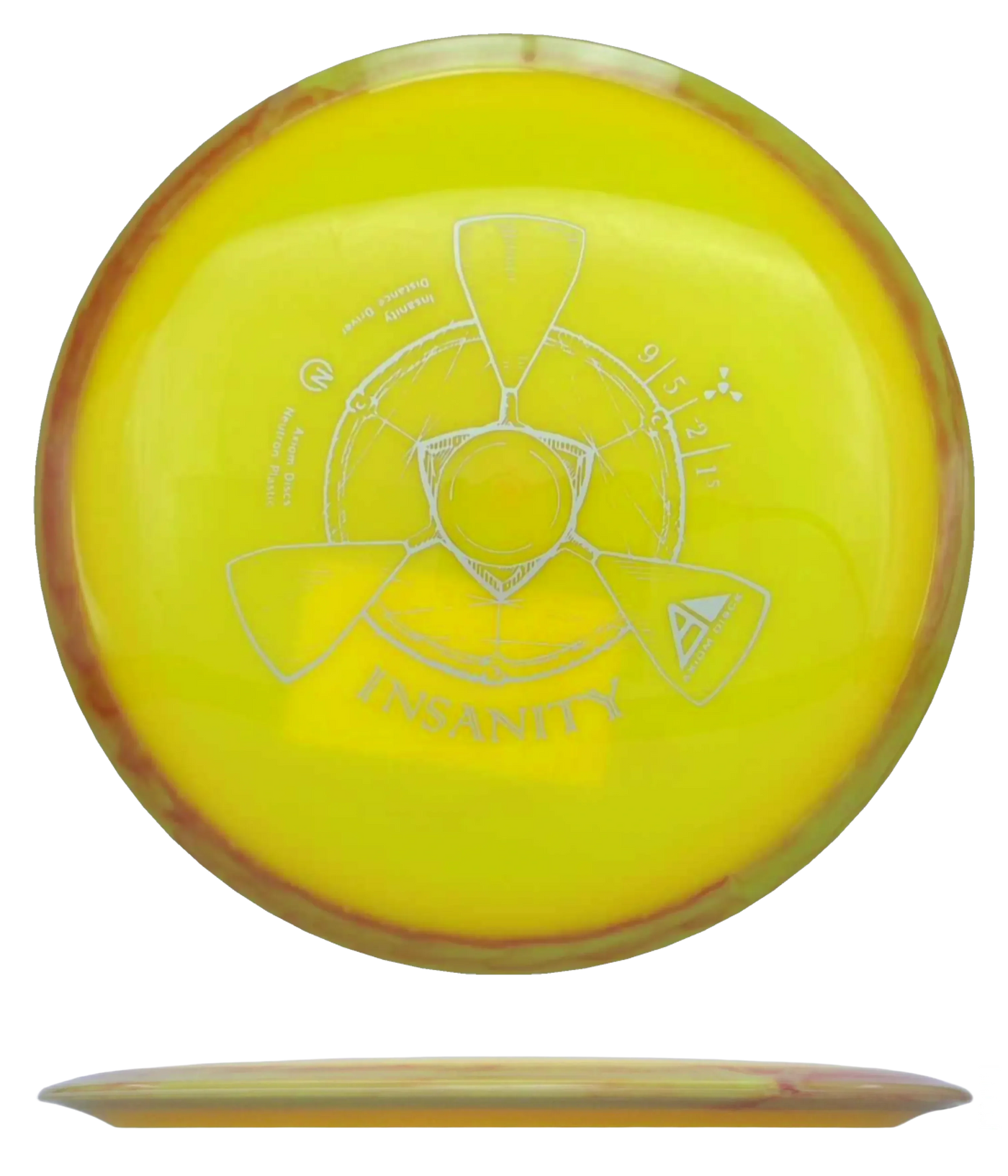 Axiom Insanity - Neutron / 171g - Cantaloupe w/ Yellow Orange Marble Rim (Silver)