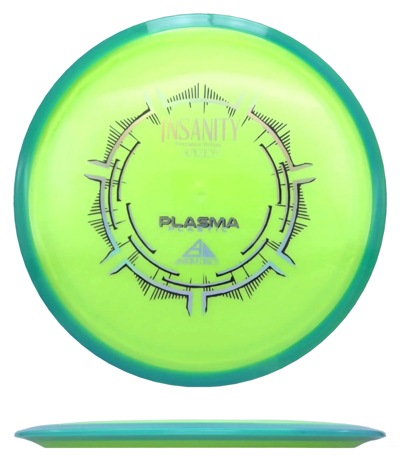 Axiom Insanity - Plasma / 156g - Chartreuse w/ Teal Rim (Chrome)