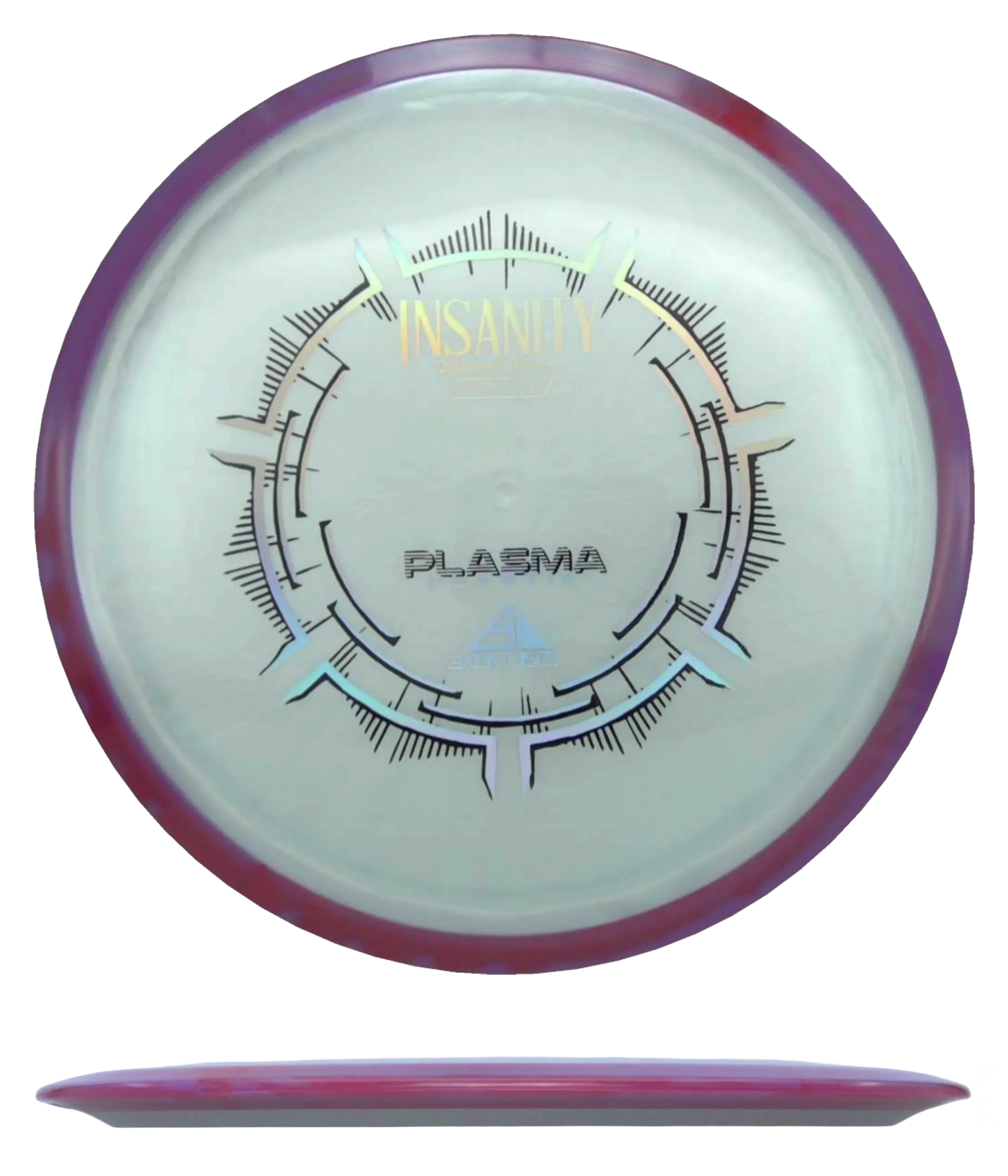 Axiom Insanity - Plasma / 165g - Gray Pearlescent w/ Crimson Rim (Chrome)