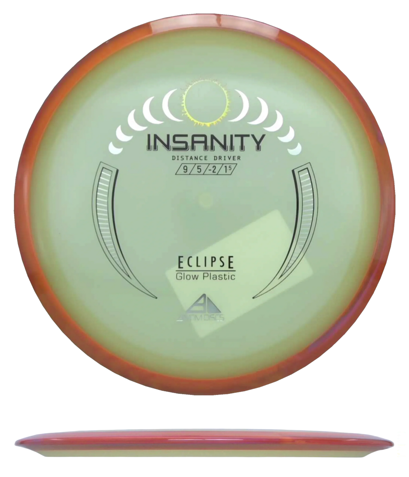 Axiom Insanity - Eclipse / 164g - Glow w/ Orange/Crimson Marble Rim (Silver)