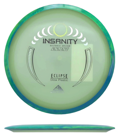 Axiom Insanity - Eclipse / 167g - Glow w/ Blue/Green Marble Rim (Silver)
