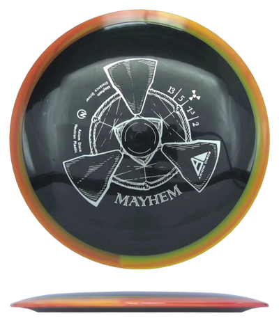 Axiom Mayhem - Neutron / 168g - Black w/ Orange Marble Rim (Silver)