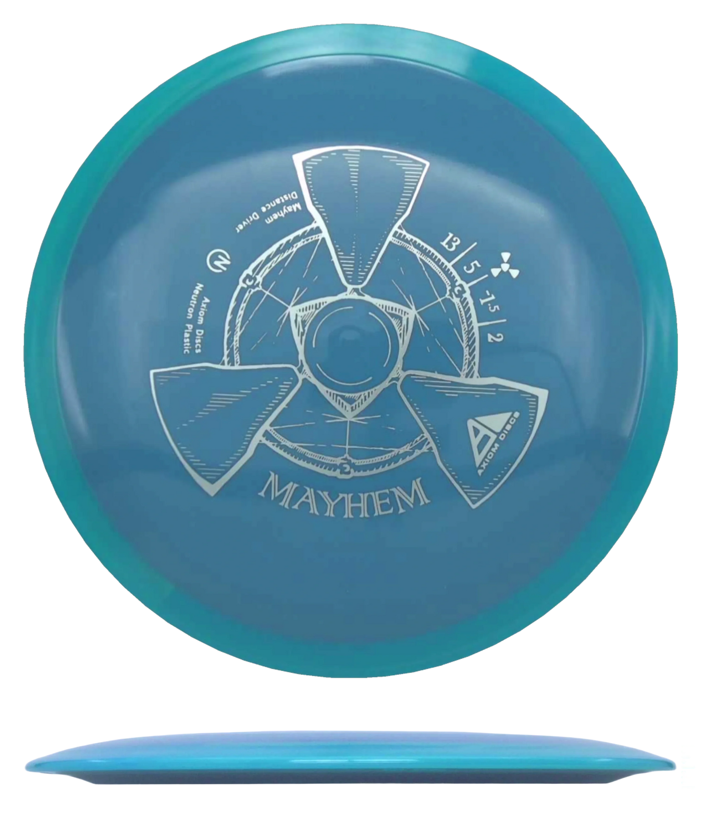 Axiom Mayhem - Neutron / 166g - Sky Blue w/ Teal Rim (Silver)