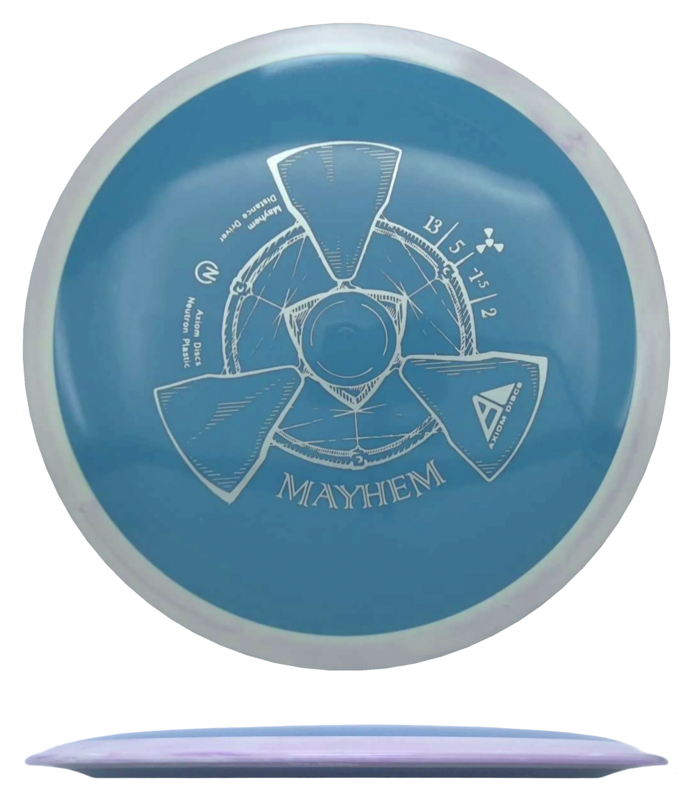 Axiom Mayhem - Neutron / 173g - Pastel Blue w/ White/Lavender Marble Rim (Silver)