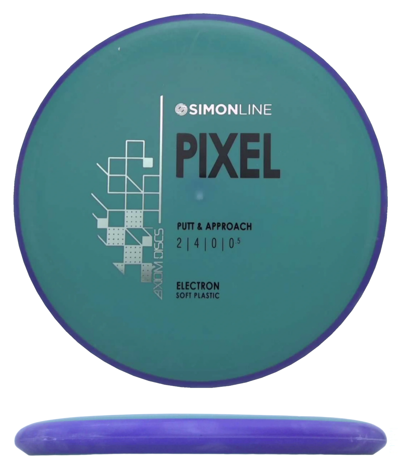 Axiom Pixel - Electron Firm / 172g - Blue Green w/ Purple Rim (Black/Silver)