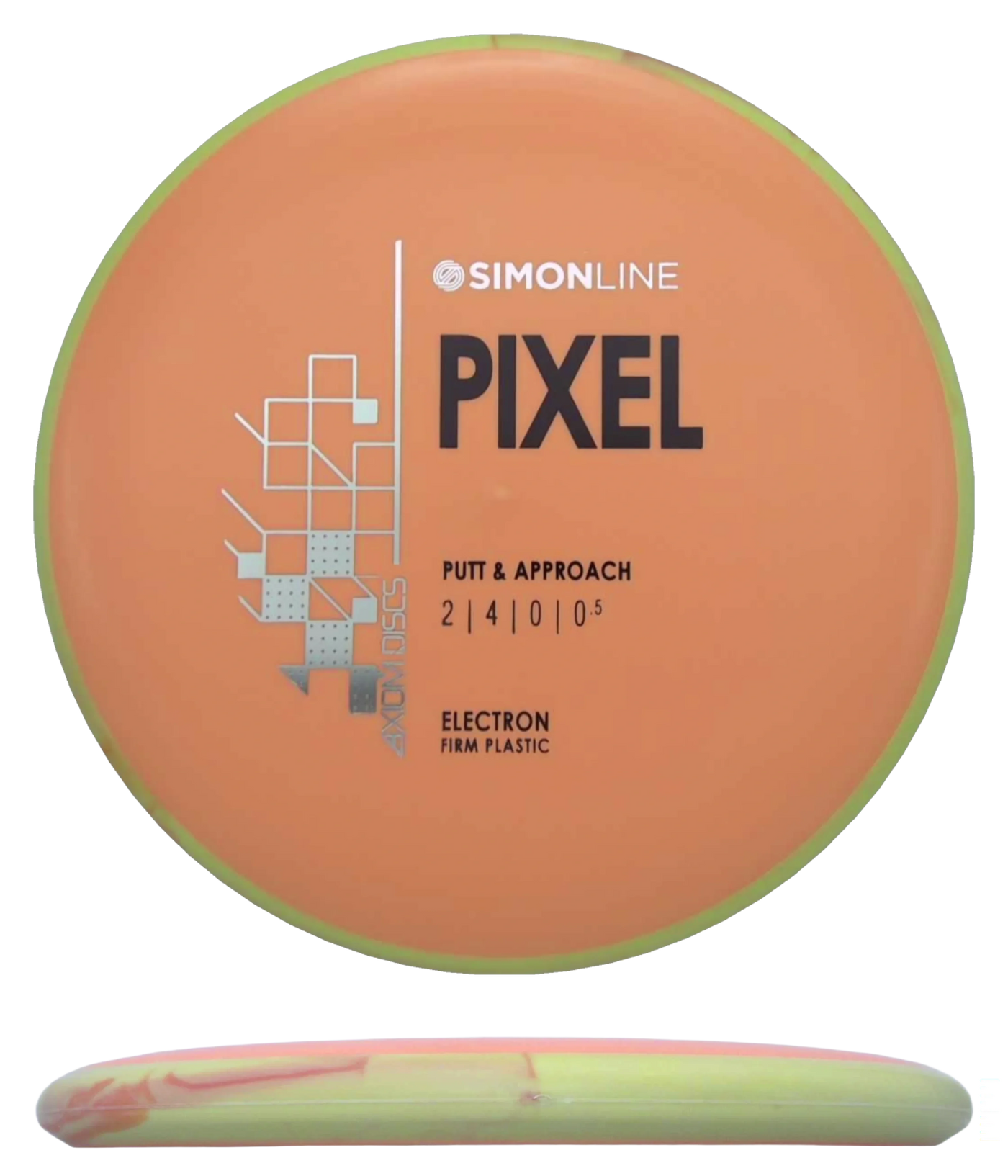 Axiom Pixel - Electron Firm / 166g - Orange w/ Yellow Orange Rim (Black/Silver)