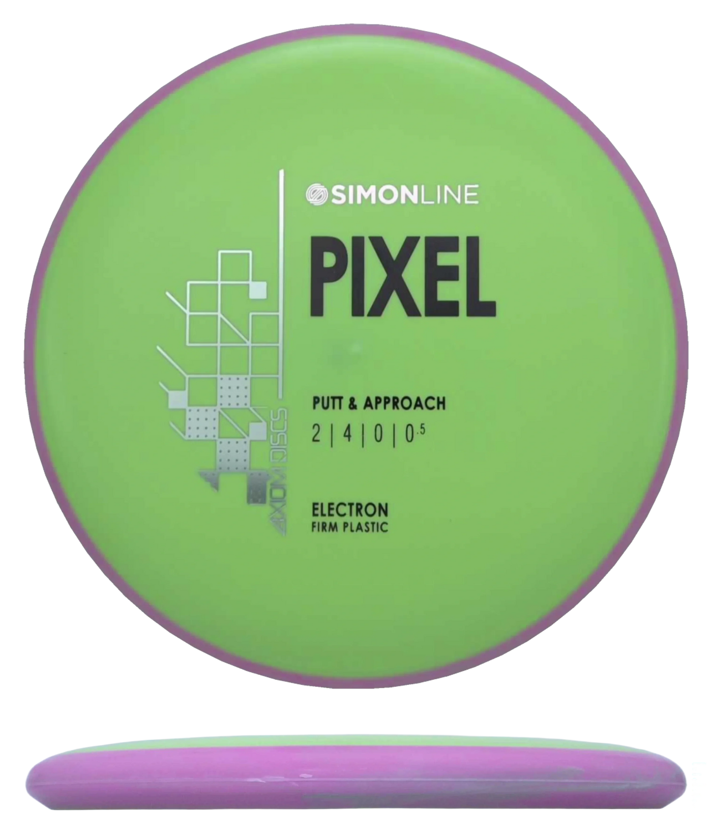 Axiom Pixel - Electron Firm / 166g - Pea Green w/ Pink Rim (Black/Silver)