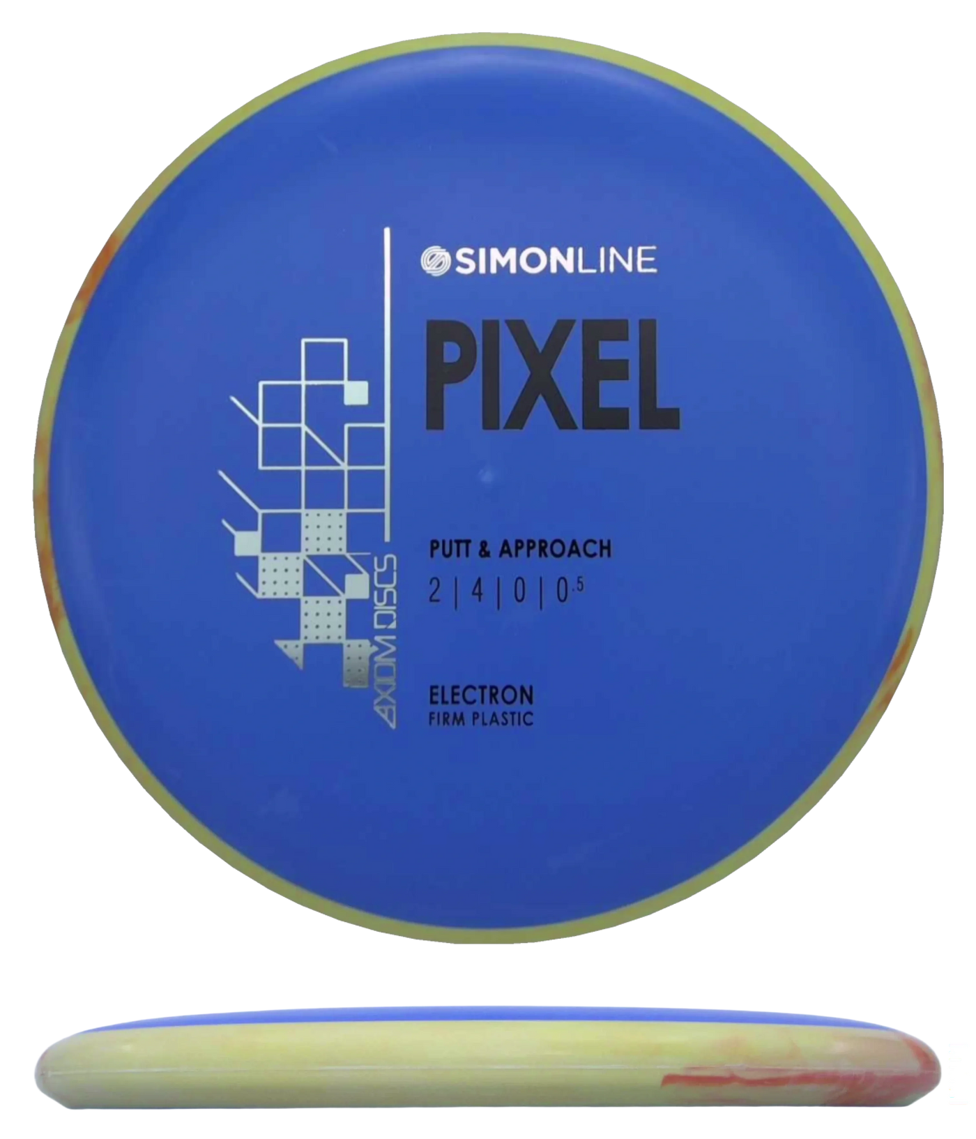 Axiom Pixel - Electron Firm / 174g - Blue w/ Yellow Orange Marble Rim (Black/Silver)