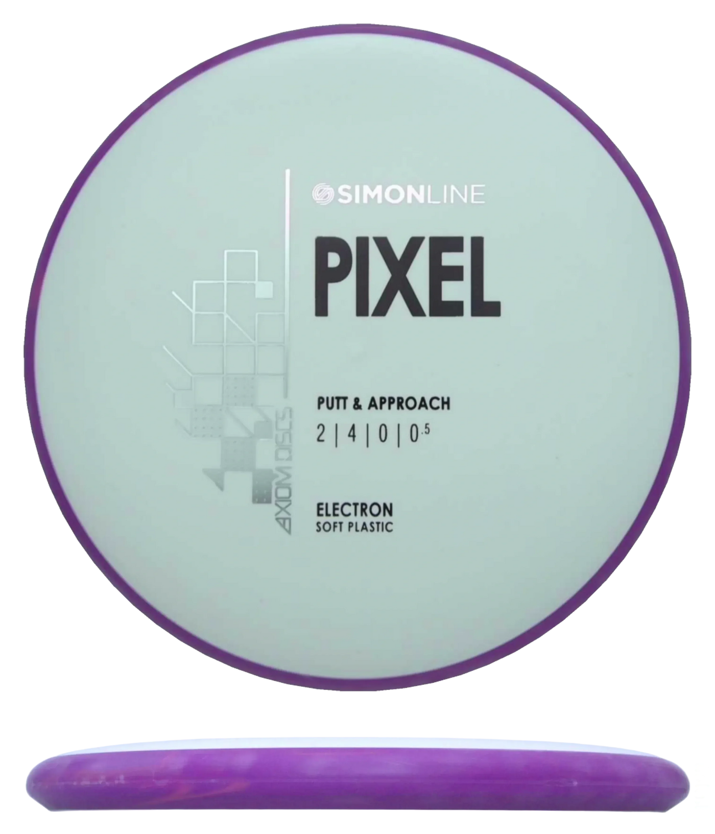 Axiom Pixel - Electron Soft / 174g - White w/ Purple Rim (Black/Silver)