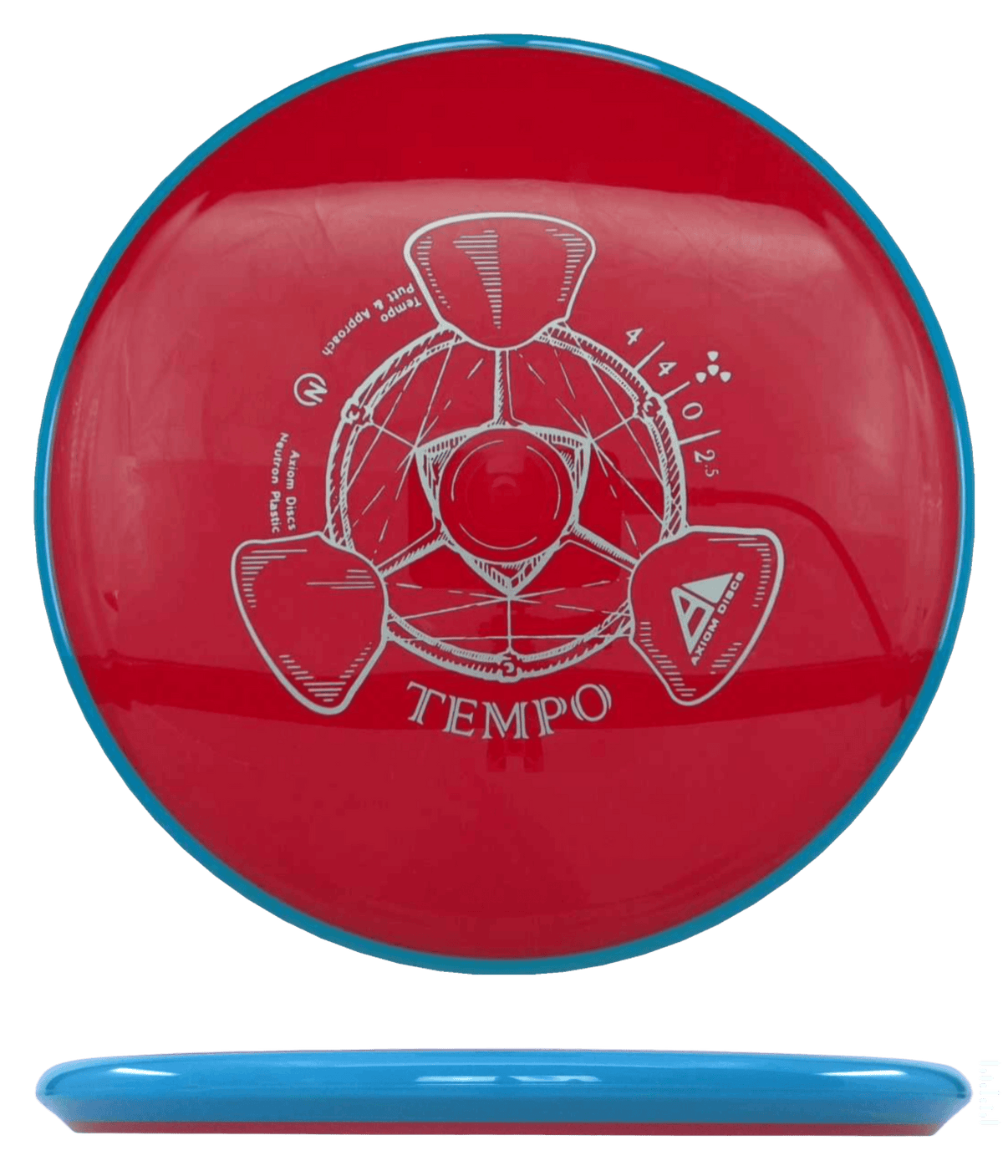Axiom Tempo - Neutron / 166g - Red w/ Blue Rim (Silver) *059*