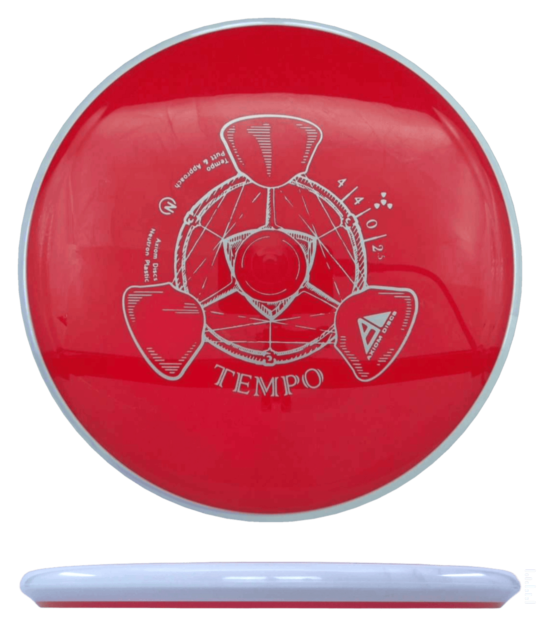 Axiom Tempo - Neutron / 166g - Red w/ White Rim (Silver)