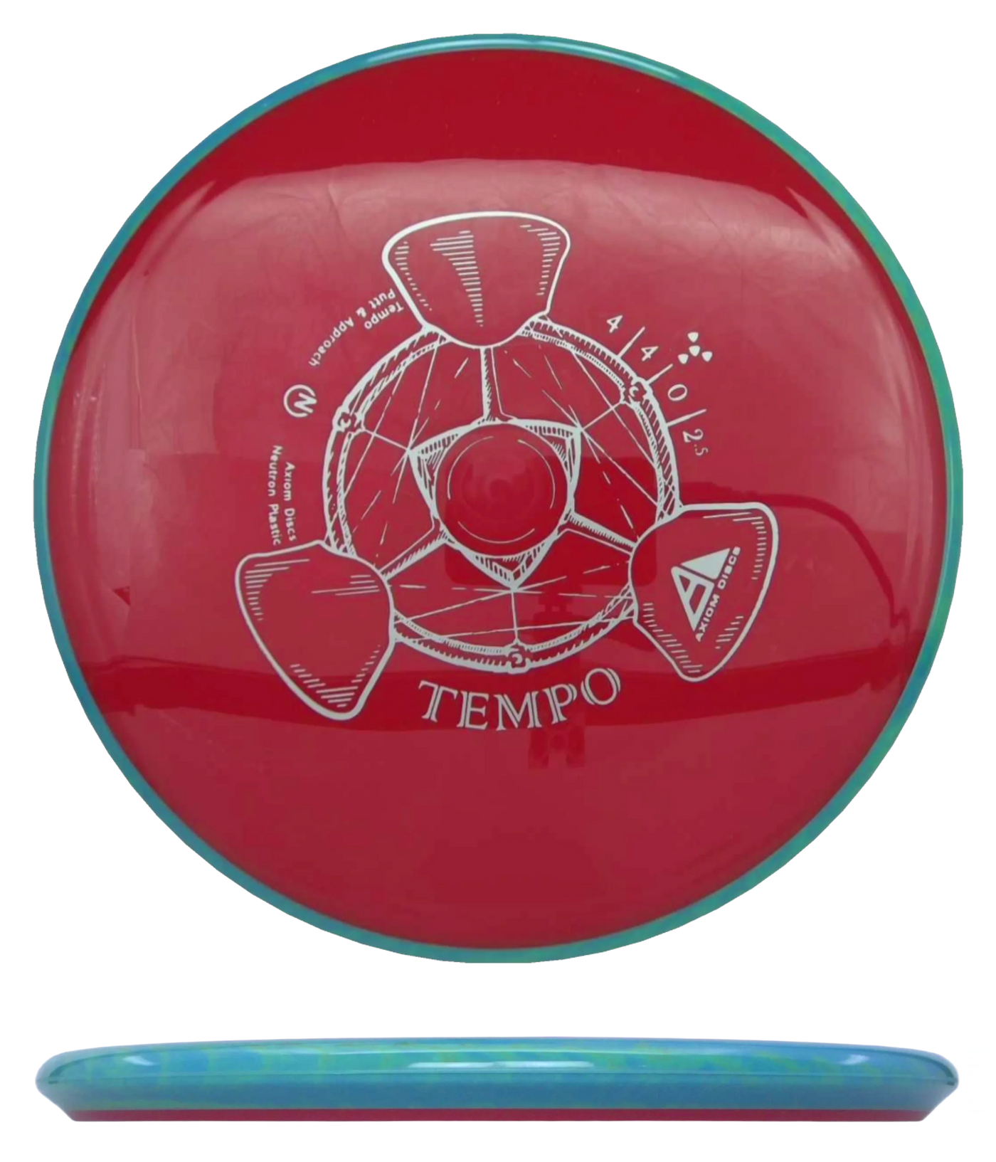 Axiom Tempo - Neutron / 173g - Red w/ Blue-ish Rim (Silver)