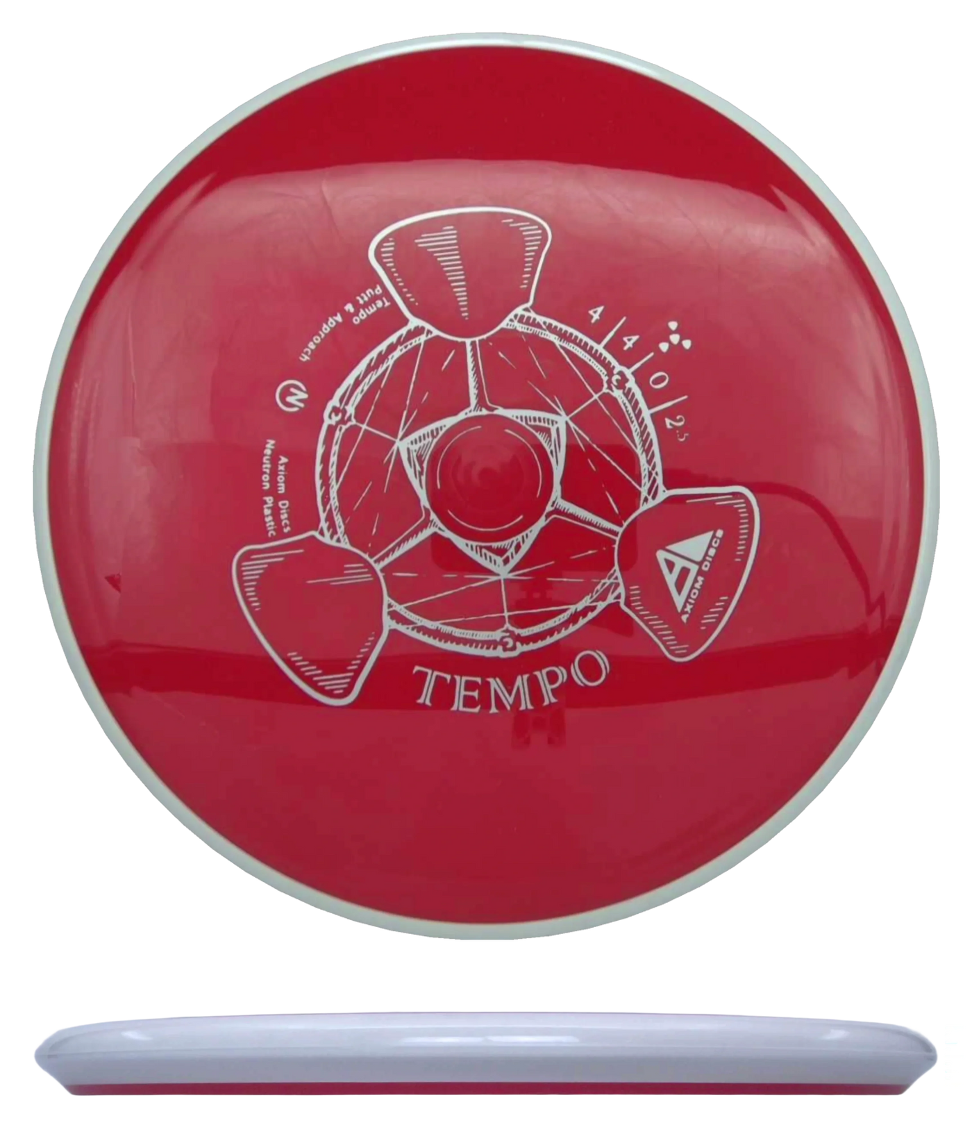 Axiom Tempo - Neutron / 173g - Red w/ White Rim (Silver)
