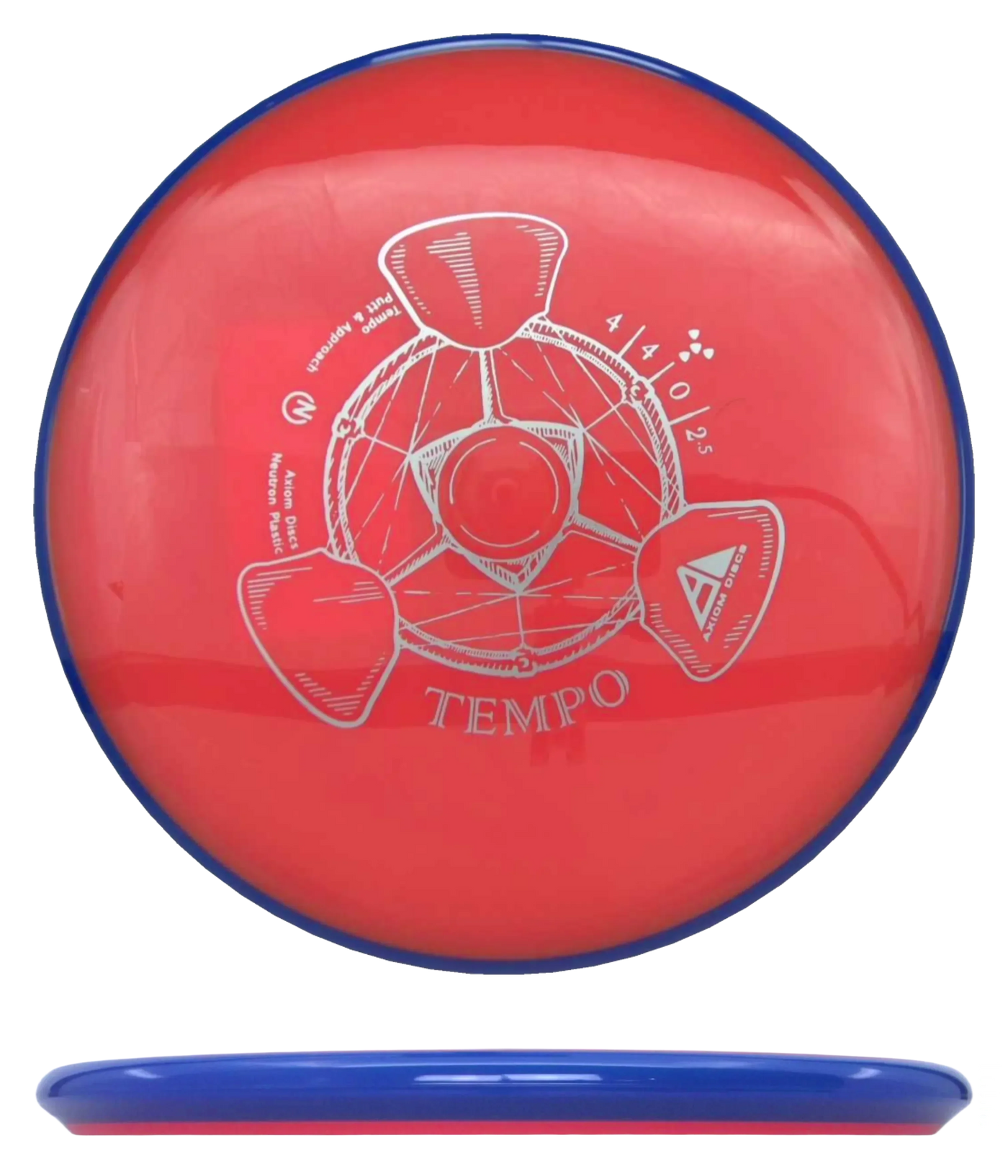 Axiom Tempo - Neutron / 166g - Red w/ Hint of Salmon w/ Blue Rim (Silver)