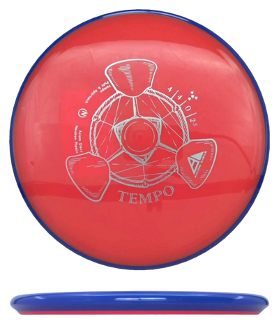 Axiom Tempo - Neutron / 166g - Red w/ Hint of Salmon w/ Blue Rim (Silver)