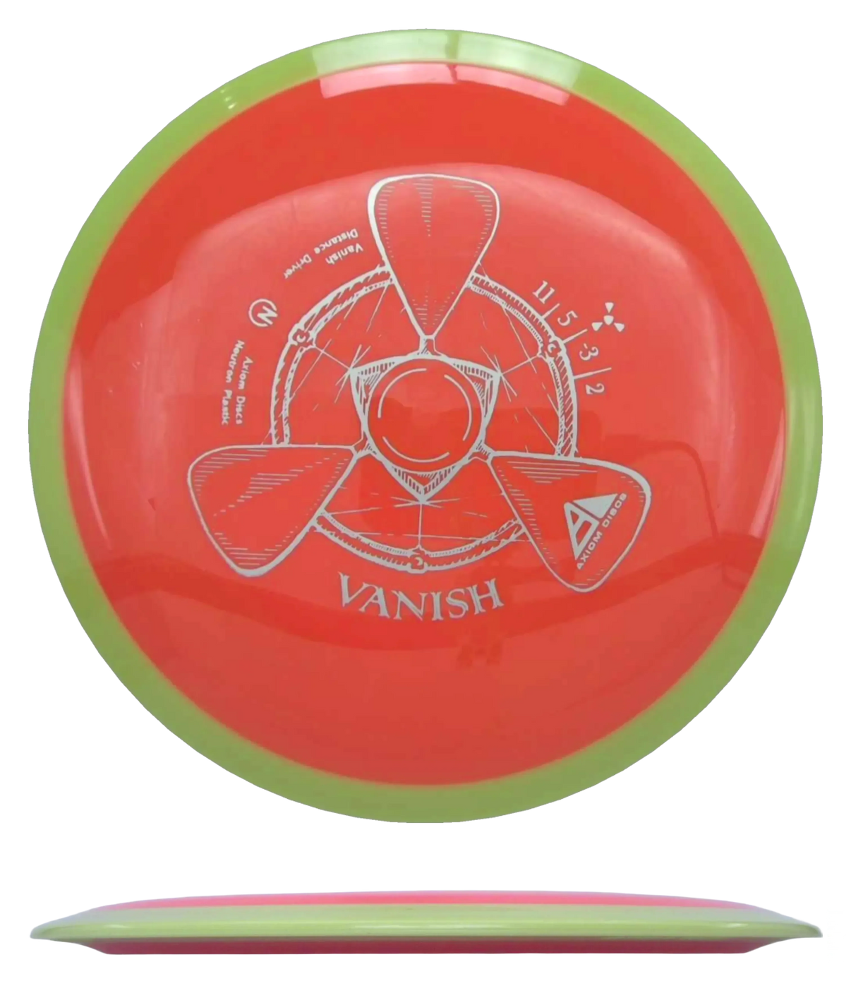 Axiom Vanish - Neutron / 174g - Bright Orange w/ Mustard Rim (Silver)