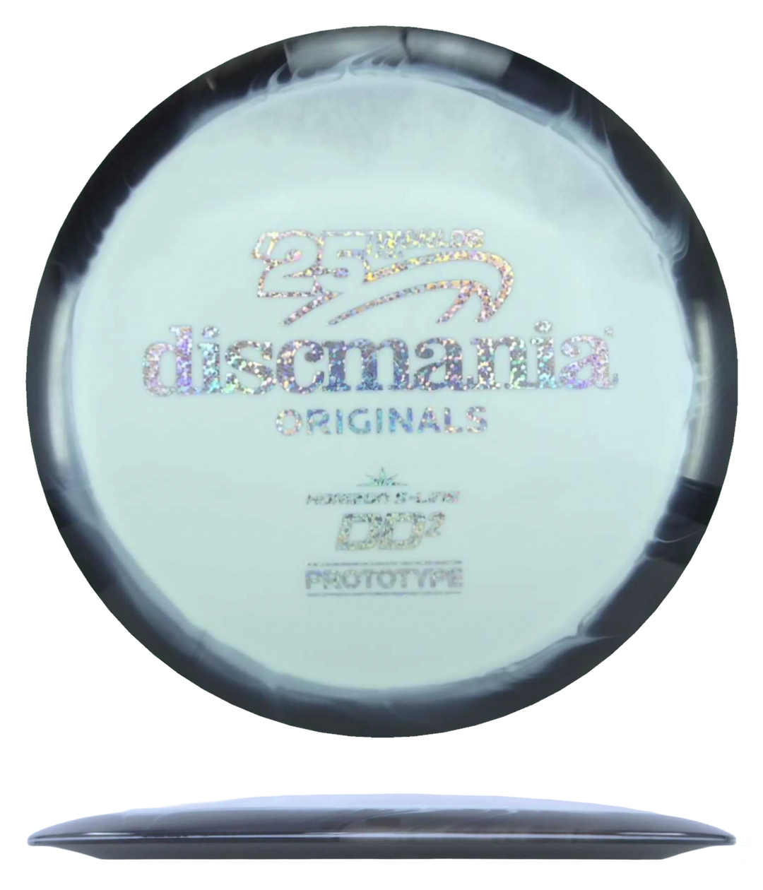 Discmania DD2 - Prototype Horizon S-Line / 175g - White w/ Black Rim (Silver Glitter)