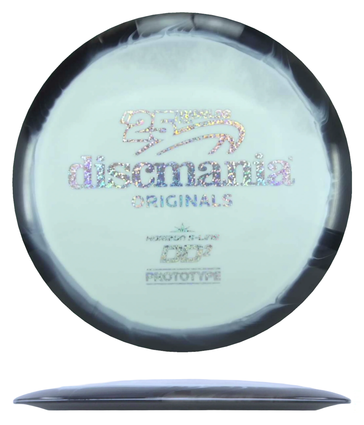 Discmania DD2 - Prototype Horizon S-Line / 175g - White w/ Black Rim (Silver Glitter)