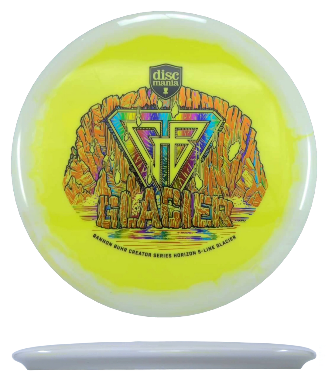 Discmania Glacier - Horizon S-Line / 180g - Yellow w/ Cream Rim (Rainbow/Orange Foil)