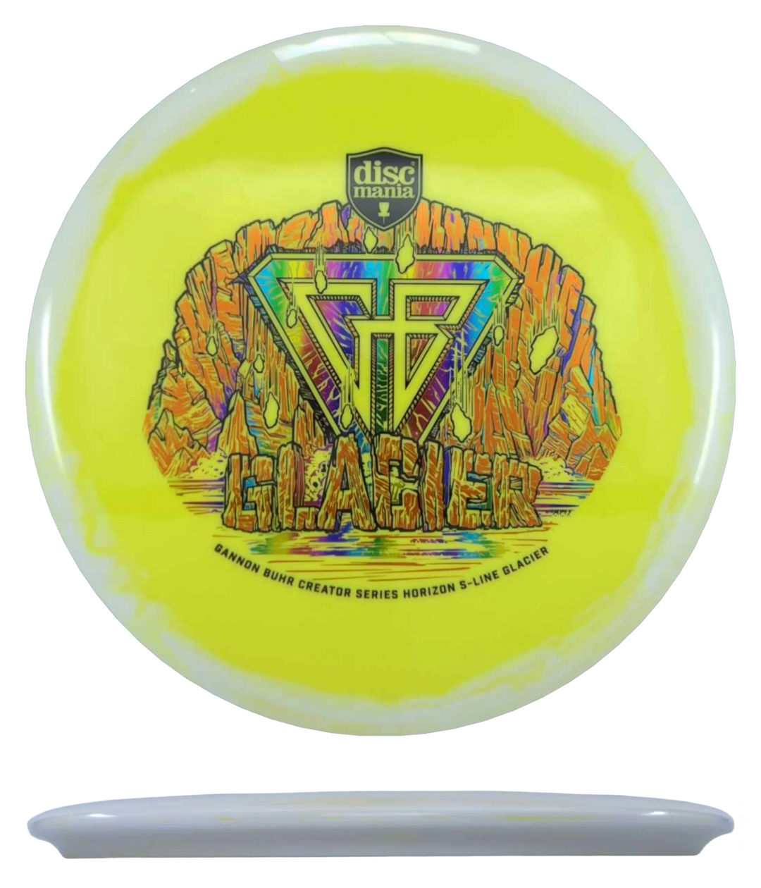 Discmania Glacier - Horizon S-Line / 178g - Yellow w/ Cream Rim (Rainbow/Orange Foil)