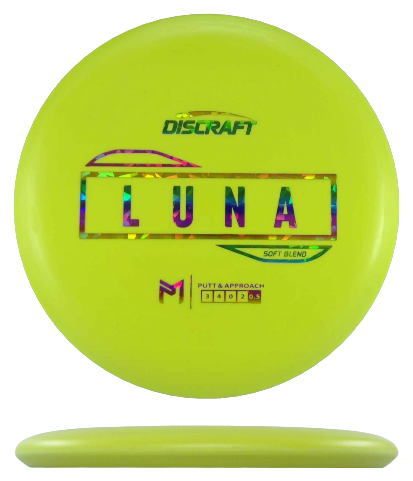 Discraft Luna - Putter Line Soft / 171g - Yellow (Rainbow Shatter)