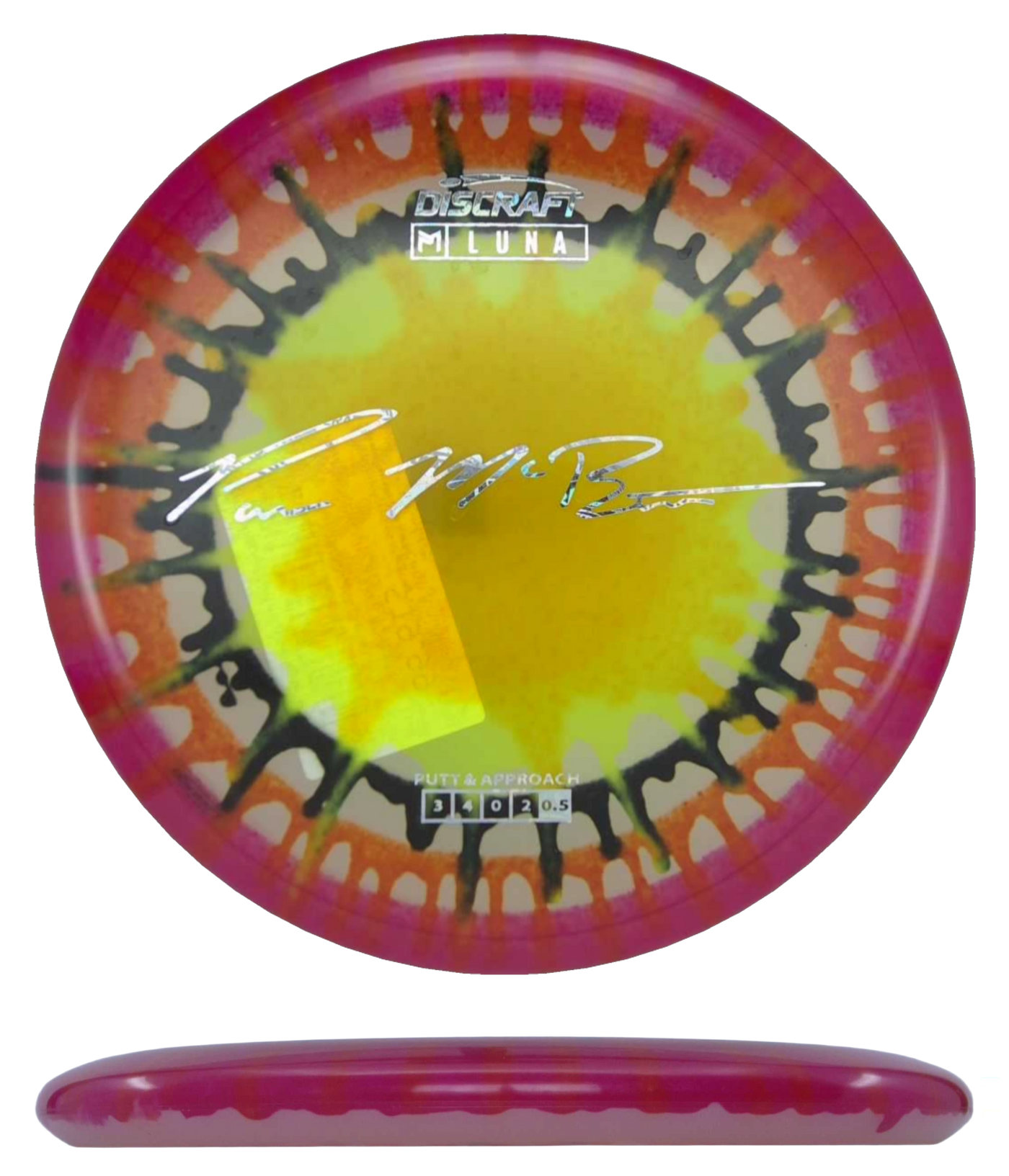 Discraft Luna - Fly Dye Z / 173-74g - Yellow/Black/Orange Burst (Silver Discrafts)
