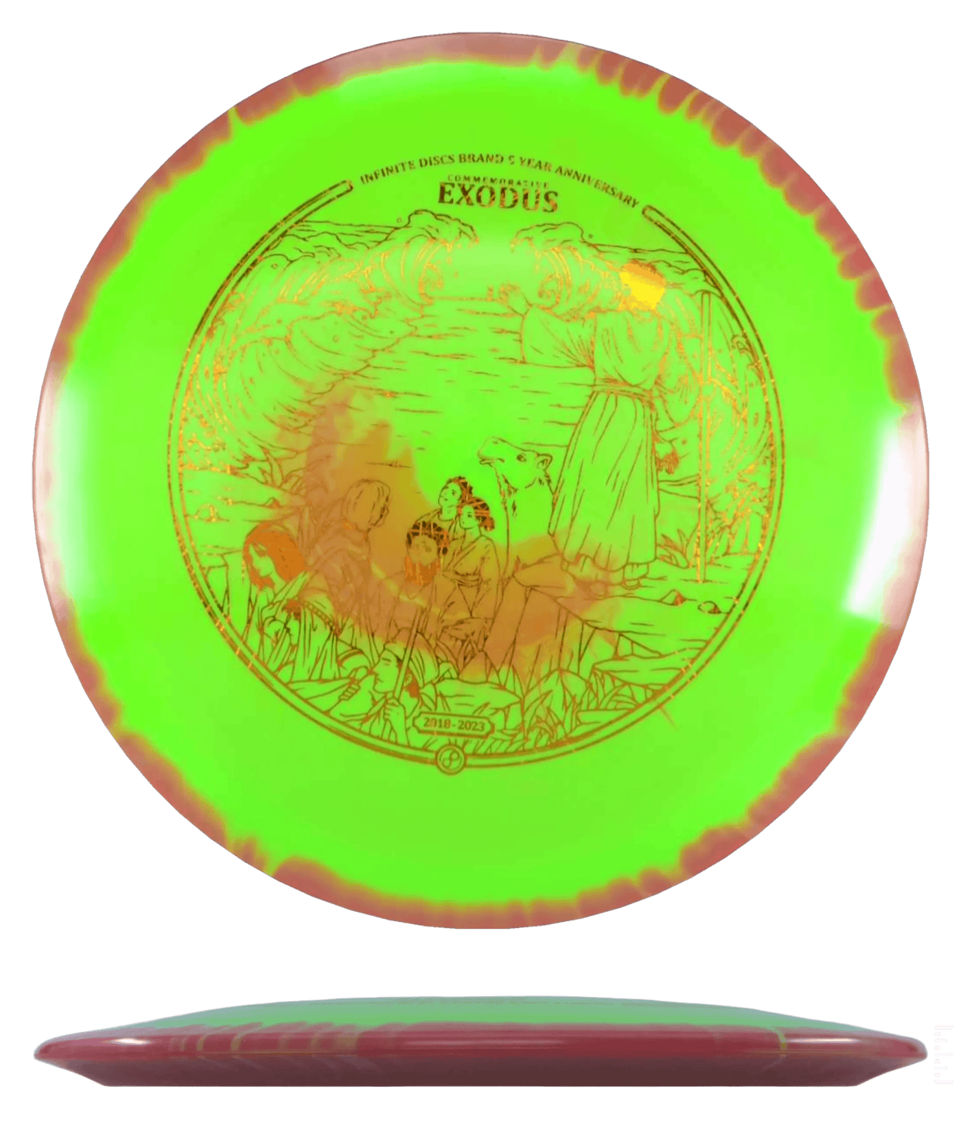 Infinite Discs Exodus - Halo S-Blend / 173-75g - Lime w/ Orange Rim (Orange Lasers)
