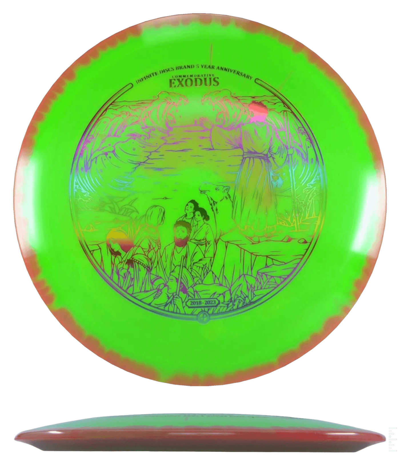 Infinite Discs Exodus - Halo S-Blend / 173-75g - Lime w/ Orange Rim (Rainbow Foil)