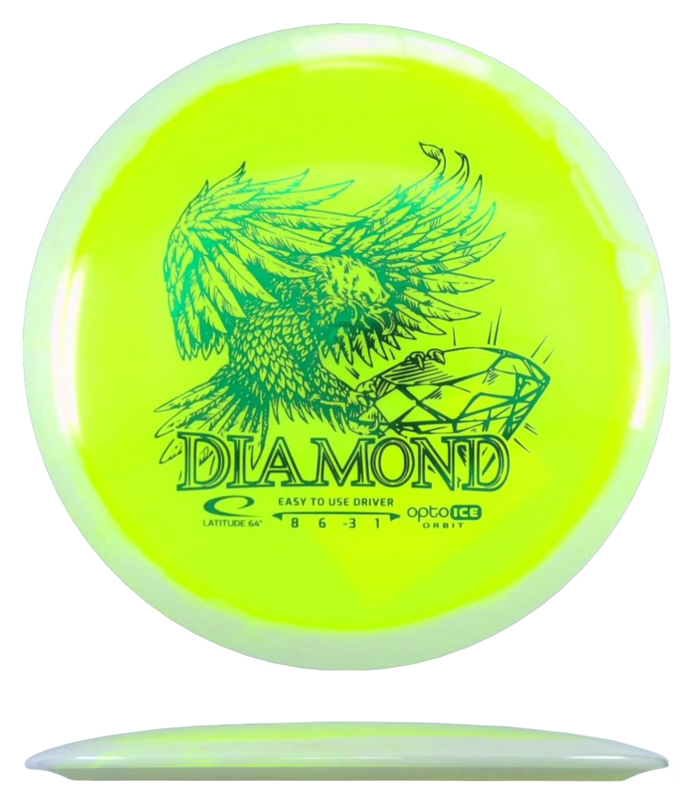 Latitude 64 Diamond - Opto Ice Orbit / 156g - Bright Yellow (Green Foil)