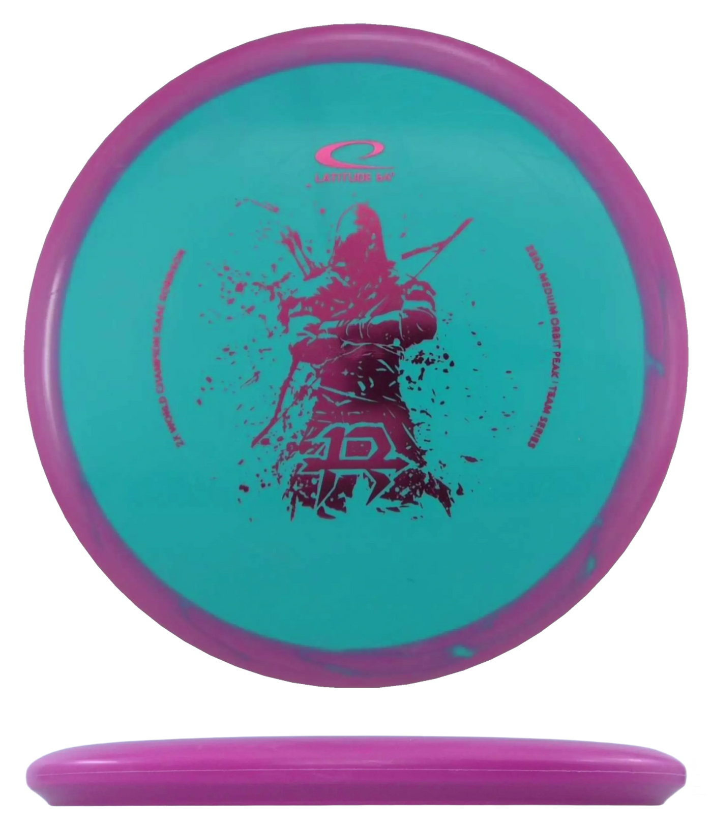 Latitude 64 Peak - Medium Zero Orbit - Isaac Robinson Team Series / 173g - Teal w/ Magenta Rim (Crimson Foil)