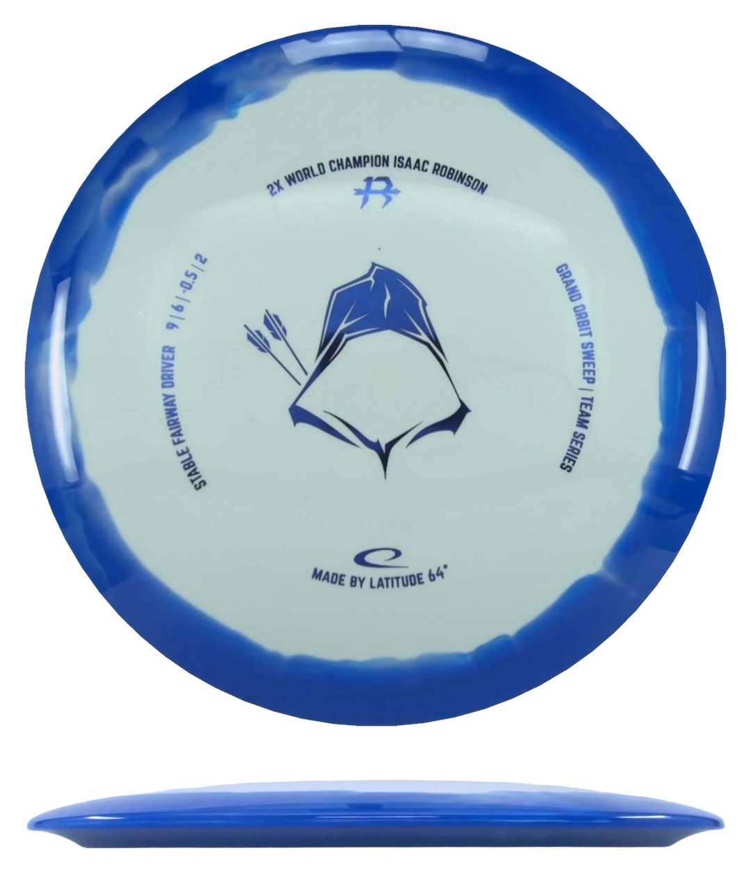 Latitude 64 Sweep - Grand Orbit / 173g - White w/ Blue Rim (Blue Foil - Isaac Robinson Tour Series)