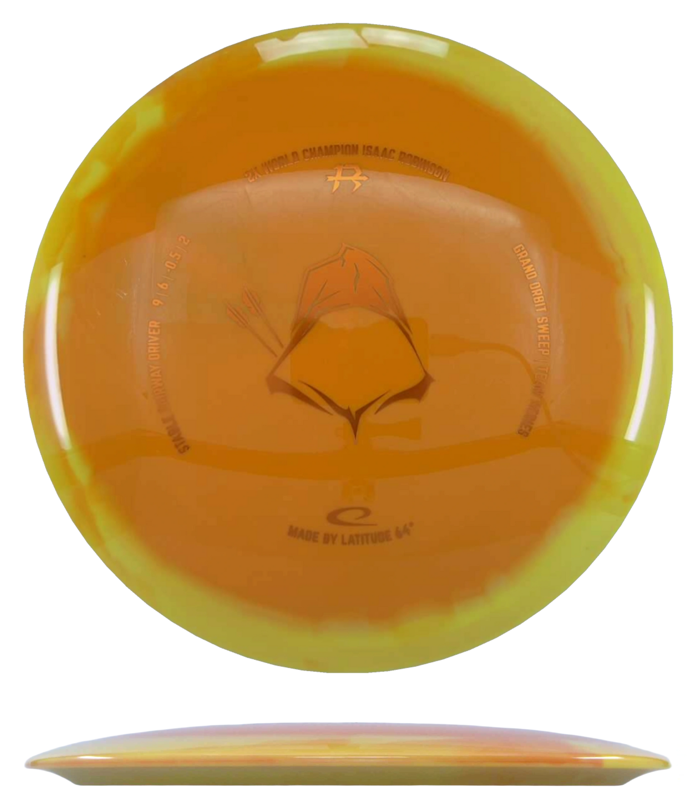 Latitude 64 Sweep - Grand Orbit / 174g - Orange w/ Banana Rim (Orange Foil - Isaac Robinson Tour Series)