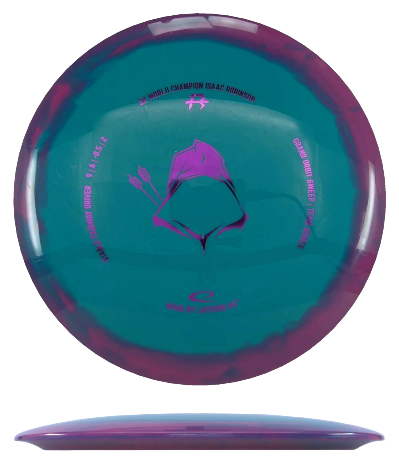 Latitude 64 Sweep - Grand Orbit / 173g - Teal w/ Magenta Rim (Magenta Foil - Isaac Robinson Tour Series)