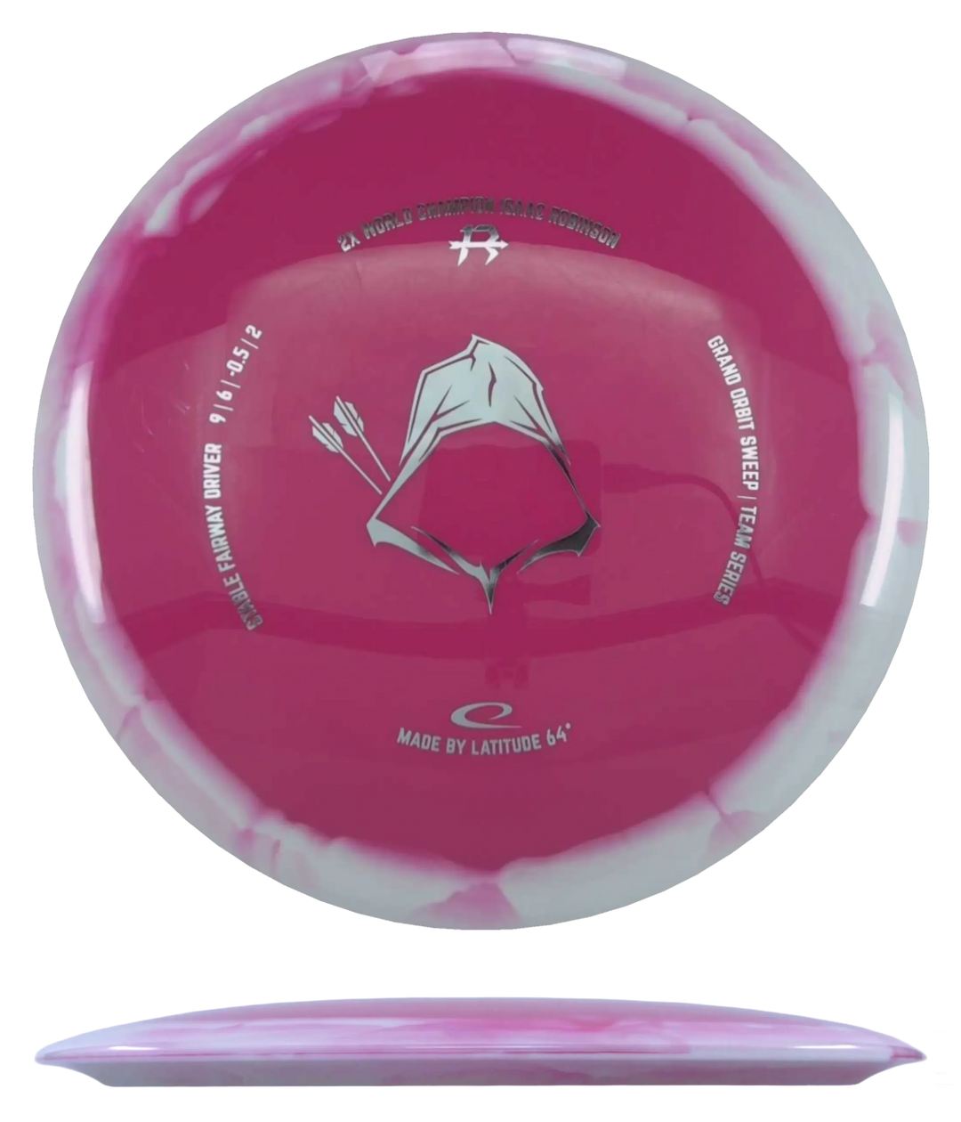 Latitude 64 Sweep - Grand Orbit / 174g - Magenta w/ White Rim (Silver - Isaac Robinson Tour Series)