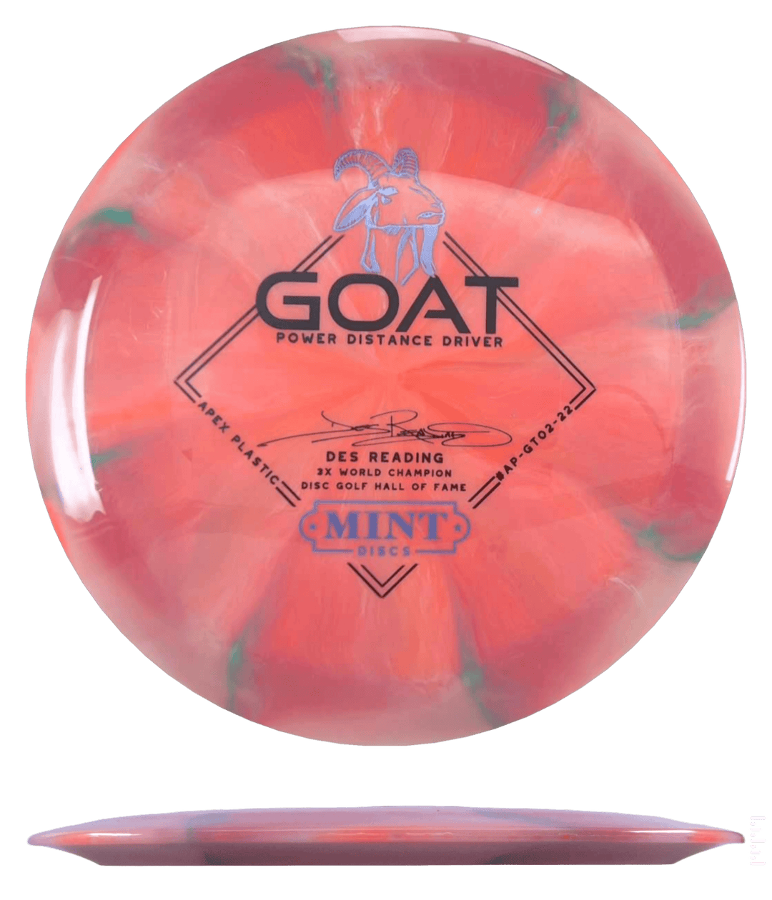 Mint Discs Goat - Swirl Apex / 174g - Pink/Melon Burst (Black/Lavender - Des Reading)