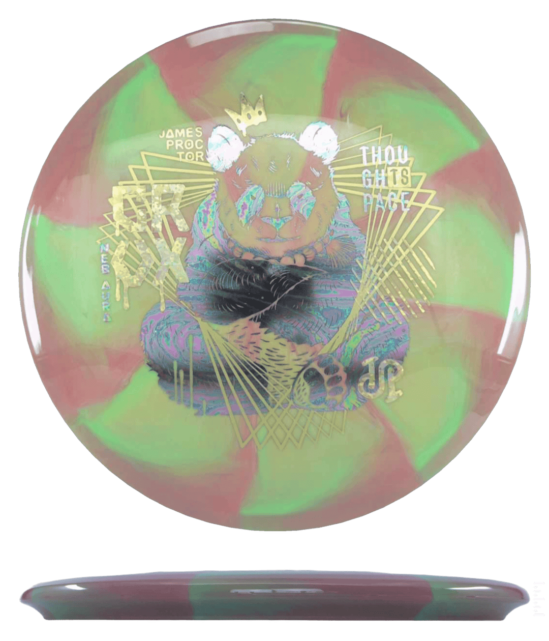 Thought Space Athletics Crux - Signature Nebula Aura - James Proctor Tour Series / 173g - Green/Melon Burst (Oil Slick/Gold Glitter)