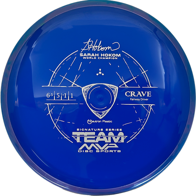 Axiom Crave Axiom Crave - Neutron / 172g - Blue w/ Blue/Pink Marble Rim (Gray - Sarah Hokom Team Series) - Skyline Disc Golf