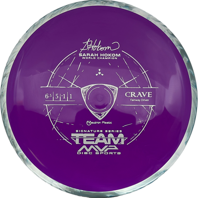 Axiom Crave Axiom Crave - Neutron / 165g - Purple w/ White/Army Green Marble Rim (Gray - Sarah Hokom Team Series) - Skyline Disc Golf