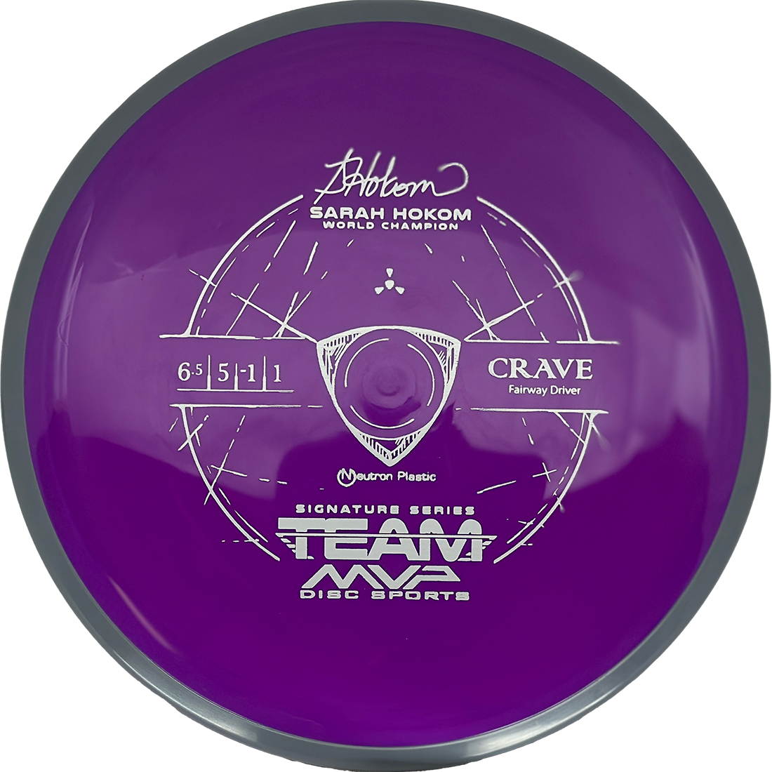 Axiom Crave Axiom Crave - Neutron / 159g - Purple w/ Gray Rim (Gray - Sarah Hokom Team Series) - Skyline Disc Golf