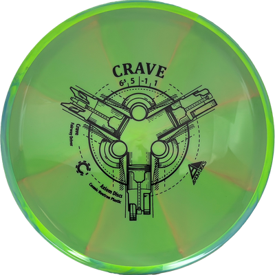 Axiom Crave Axiom Crave - Cosmic Neutron / 158g - Green-ish Burst w/ Lemon Lime Marble Rim (Black) - Skyline Disc Golf